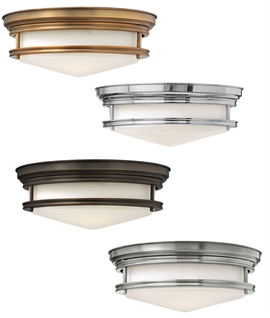 Traditional Flush Ceiling Light with Opal Glass