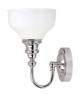 Traditional White and Chrome Wall Light - Bathroom Suitable