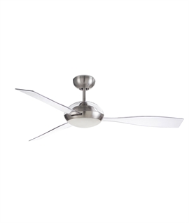 Trendy 3 Blade Ceiling Fan - Satin Nickel and Transparent Blades