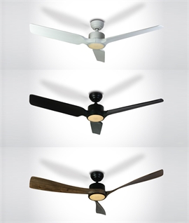 CCT LED Rod or Ceiling Mounted Fan Complete with Triple Wood Blades