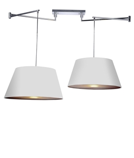 Offset Ceiling Pendant in Chrome Finish - Single or Twin Shades