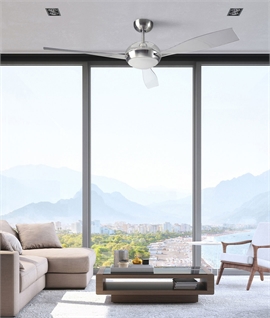 Trendy 3 Blade Ceiling Fan - Satin Nickel and Transparent Blades