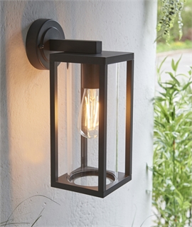 Affordable Outdoor Black Box Frame LED Wall Lantern with Hidden Light - On  Sale