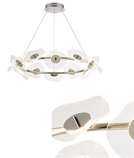 Wave Disc Ring Pendant, 12 x 6W LED, 4000K, 4600lm, Polished Chrome, 3yrs Warranty