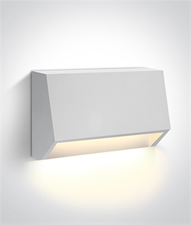 Wide White LED Exterior Wall Light - IP65 Rated