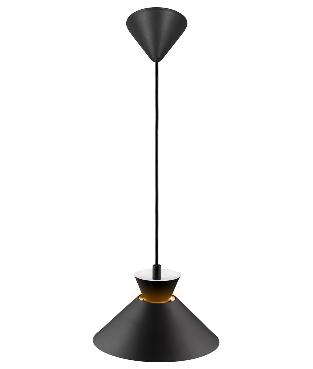 Black Cone Metal Pendant E27 Bulb 