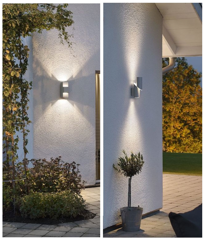 High Powered LED Exterior Up Down Wall Light - Round Design