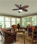 Rattan Style 5-Blade Ceiling Fan with Light
