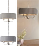 Bright Nickel 3 Arm Chandelier With Choice of Shade