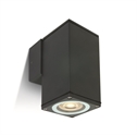 Anthracite 10W mains GU10 wall cube light IP54.