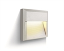 White 8W LED wall light, IP65, ideal for both indoor and outdoor
installation.