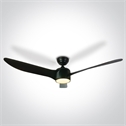 Black Rod mounted ceiling fan complete with black ABS blades.