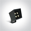 Anthracite 6W LED spot, IP65, supplied with spike, for garden illumination.