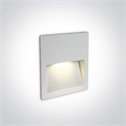 White 4W LED wall recessed light, IP65, ideal for both indoor
and outdoor installation.