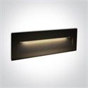 Black 7W LED wall recessed light, IP65, ideal for both indoor
and outdoor installation.