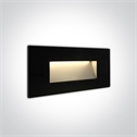 Black 4W Glass SMD LED recessed wall light, IP65.