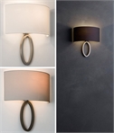 Shallow Projection Wall Light with Wrap-Around Fabric Shade