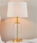 Table Light with Cut Glass Base and Brass Detailing