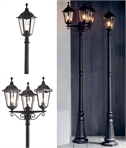 Traditional Ornate Matt Black Exterior Lamppost - 2 Options